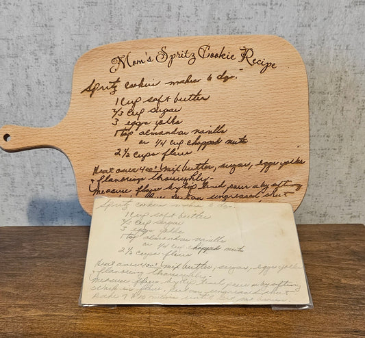 Recipe transferred to cutting board .
